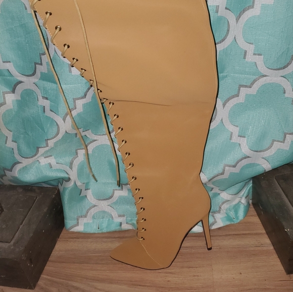 Stiletto Over the Knee "Hunting Style" Boots Sz 6.5 women's - Picture 1 of 5